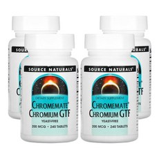 소스네츄럴스 크롬메이트 크로뮴 GTF 200mcg, 240정, 4개