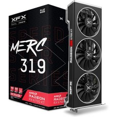 XFX Speedster MERC319 AMD 라데온 RX 6700 XT 블랙 게이밍 그래픽 카드 12GB GDDR6 HDMI 3xDP RDNA 2 RX-67XTYTBDP