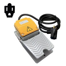 풋 컨트롤 스위치 페달 ON OFF 순간 데드맨 스타일 알루미늄 주물 3개의 프롱 피그백 플러그가 있는 6피트 케이블 15A 110-250 VAC IP65 SPDT NO N