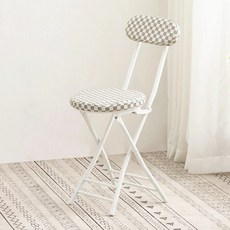 (관부가세포함) 1인용안락의자 Folding chair back home thickened stool Stool chair portable folding chairs computer chair -617756351790, 36 # 스폰지 두꺼운 흰색 격자one size