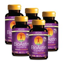 뉴트렉스 하와이 바이오아스틴 하와이안 아스타잔틴 6mg 소프트젤 NUTREX HAWAII BioAstin Astaxanthin Vegan, 5개, 60정
