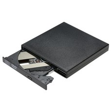 USB 2.0 슬림 외부 DVD-RW/CD-RW 광학 디스크 드라이브 리더 라이터 플레이어 CD-RW 버너 맥북 호환/에어/프로 노트북 데스크탑, 01 Black