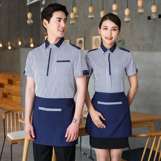 [마마루시아] 서빙 유니폼 셔츠 앞치마 세트 fm68