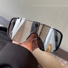 옌츠 스키 고글 남녀공용 방풍 김서림방지 스노우 보드안경 선글라스 UV400, 블랙/실버미러, 1개