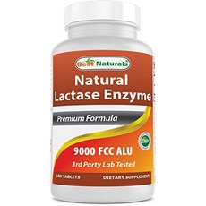 Best Naturals Lactase Enzyme 락타아제 엔자임 9000 fcc alu 정제 180정, 1개
