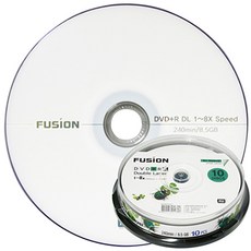 퓨전 8배속 8.5GB DVD+R DL 10 케이크박스 포장, 1개