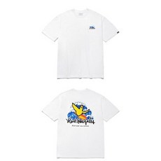 레이빈컴퍼니 반팔나염티 MARKGONZALES 비인 커플 여름 드랜드 옷 라운드넥 와이드 루즈핏 프린트 플라워