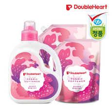 [더블하트]유아용 섬유유연제 아로마 1200ml(용기)+1000ml(리필)x2, 아로마1200ml+1000mlx2