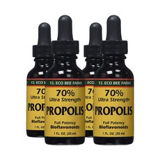 YS Eco Bee Farms [4개 SET] 에코 비 팜스 70퍼센트 울트라 스트랭스 프로폴리스 30ml [YS Farms] 70 Ultra Strength Propolis, 1개