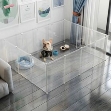 펜스 소형 애견 가림막 대형 휀스 울타리 고양이 강아지 철장 애견울타리, 1개, 2. 72CM 반투명 문 10개