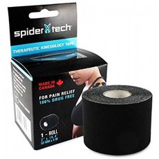 Spidertech 싱글 롤 [검정색]. 선수들이 선호합니다. 통증과 염증을 줄이고 고급 코튼 소재로 근육 재 훈련을 돕습니다. 어깨, 1
