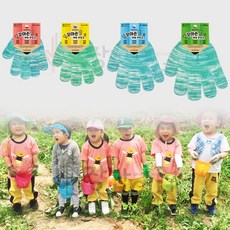 장갑이네 꼬마손 어린이 국산 체험 색사 면장갑 초록 5켤레, 1개, 그린(초록) XS(만3세 이하) 5켤레(개별)