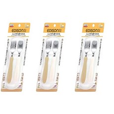 EDISONmama KJC 에디슨 마마 (EDISON mama) 포크 & 스푼 케이스 포함 밀크 감자 1.5세 무렵부터 대상, 상품명참조, 1개