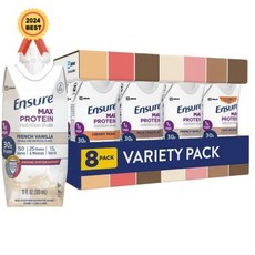 최대 단백질 영양 쉐이크 버라이어티 팩 단백질 30g 설탕 1g 섬유질 블렌드 4g 8팩, Variety Pack, 11 Fl Oz (Pack of 8)