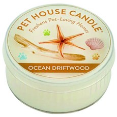 PET HOUSE 室內除臭寵物香氛蠟燭, 海洋浮木, 無添加色素/石蠟/石油, 連續使用時間長達12小時, 43g, 1罐
