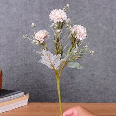 노르딕 라이크 인조 탁구 공 국화꽃 수국 민들레 작은꽃 빔 거실 결혼기념일 알프스프라자축하화환 기예 엔틱한디자인, 바칸디핑크