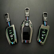 [AS가능] BMW 키케이스 야광 메탈 신형 구형 디스플레이 X 3 5 7 시리즈 가죽 키커버 키링 가죽, 반달형(신형)
