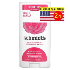 Schmidt's 천연 데오도란트 로즈 & 바닐라 향, 75g, 2개