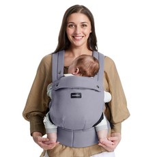 Momcozy 퓨어허그 베이비 캐리어 아기띠, 코튼 연보라