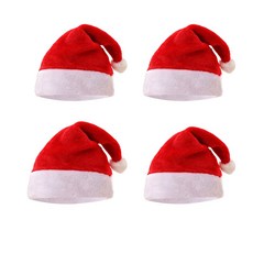 [윈플라잉] 크리스마스 행사 고급 벨뱃 산타모자, 4개, 벨벳 산타모자 대형