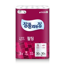 잘풀리는집 더 도톰한 3겹 퀼팅 롤화장지 30m, 30개입, 1개