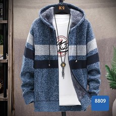 FANSYLI 가을 겨울 후드 가디건 남성 패션 니트 집업 자켓 라지 사이즈 루즈 캐주얼 코트 X2408A15