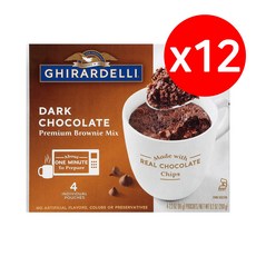 Ghirardelli 기라델리 머그 브라우니 믹스 다크 초콜릿 260g(9.2oz)x12 Mug Brownie Mix Dark Chocolate, 1개, 260g