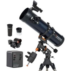 Celestron - AstroMaster 130EQ-MD 뉴턴 망원경 초보자용 반사 완전 코팅 유리 광학 높이 조절 가능 삼각대 보너스 천문학 소프트웨어 패키지, 130EQ Newtonian w/Motor Drive, 130EQ Newtonian w Motor