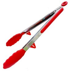 TRIARROW 三箭牌 耐高溫立式矽膠料理夾, #430不鏽鋼本體 矽膠夾頭, 耐熱12吋, 顏色隨機, 1支