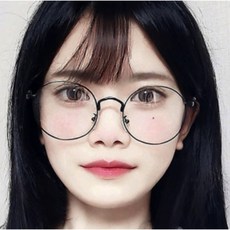 FLEDGE 동그란 동글이 안경 블루스크린 안경테 보안경, 블랙, 1개