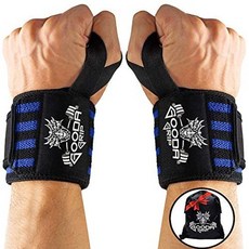 Gooda Grip Wrist Wraps Durable Lifting Wraps for Wrists with Thumb Loops for Men and Women 1 Pair, Blue