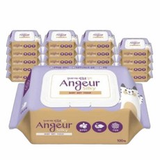 미엘 앙쥬르 실키 물티슈 캡형 100매 20팩 평량 55gsm 도톰한_JS, 20개