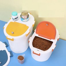 [PINK LITCHI]애완동물 사료통 수납통 대용량 방습 수납탱크 QLTT307LT09, 오렌지(7-9kg)-대호, 1개