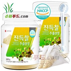 HACCP 식약처 인증 국산 진득찰 단백질 추출물 키레놀 헤스페리딘 사포닌 비타민 a 칼슘 팔라니토스 국내산 진득찰추출분말 + 슈퍼푸드.com 연자육 티백, 2세트, ( 병 200g + 1g )