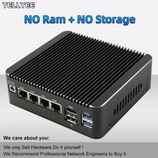 12세대 인텔 N100 2.5G 소프트 라우터 4x i226-V Lans 1COM RJ45 팬리스 미니 PC 컴퓨터 HD DP USB Type-C pfSense 방화벽 기기 PVE, 없음, 없음, 4) No Ram No Storage - Intel A