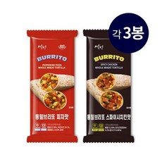 [KT알파쇼핑][설빙] 통밀브리또 2종 실속 (피자맛3봉+스파이시치킨3봉)