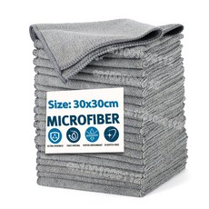 청소 수건 걸레 도구 6 개 가정용 천 20 흡수성 2 청소 세차 극세사 주방 청소용 가사 12, 6PCS, 30x30cm-gray, 6개