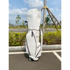  남여공용 방수 신형 캐디백 타이틀 바퀴달린 골프백, 화이트 