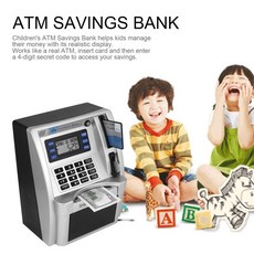 저금통 저금통 ATM 캐쉬 박스 키즈 뮤직 ATM 저금통 계좌 계좌 키즈에 딱 돼지 저금통 저금통 ATM 저축 은행 안전한 저금통 코인 뱅크 머니 뱅크 사랑스러운 방 장식 돈, 노랑