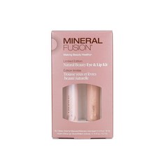 Mineral Fusion 립글로스 + 마스카라 메이크업 키트 내추럴 뷰티 아이 & 립 듀오 제트 블랙 샤이니 쏘 클래시 볼륨 마스카라 영양이 풍부한 페일 핑크 립글로스 여, Mineral Fusion 립글로스 + 마스카라 메이크, 1개