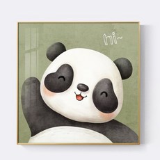 리틀보트 귀여운 푸바오 알루미늄 합금액자 판다 인테리어 그림, hi 판다