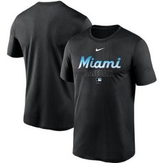 [미국정품] 284719 나이키 MLB팀 티셔츠 Miami Marlins Nike Authentic Collection Legend Performance T-Shirt - Blac