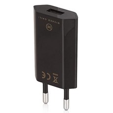 Wicked Chili Power Supply USB Adapter Plug for eBook Reader Tablet Smartphone and Mobile Phone 100, Black_Single