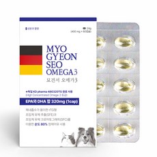 묘견서 강아지 고양이 오메가3 60캡슐 2개월분 순도 80% KDpharma 오일, 60정, 심장/간, 1개 1개, 심장/간