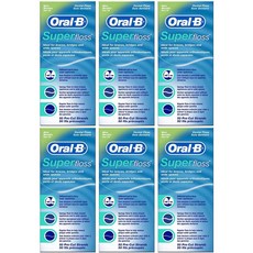 OralB 오랄비 수퍼 플로스 민트 치실 6팩 Super Floss Mint Dental, 0개, 0개
