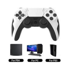 AliExpress Collection YLW P48 무선 게임패드 6 축 자이로스코프 게임 컨트롤러 PS4 PS3 콘솔 윈도우, Wine Red Black, 1개, 01 White Black, [01] White Black