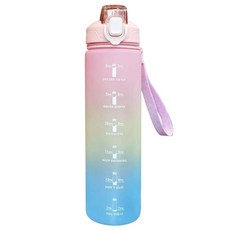 휴대용 누수 방지 컵 리터 물병 음료수 병 스포츠 시간 표시 빨, 4.pink