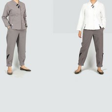[천삼백케이] [다흰생활한복] 목련 배색 저고리&바지 세트면도비-2color
