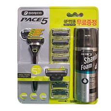 도루코 페이스5 면도기 + 면도날 x7개 쉐이빙폼증정, 1세트