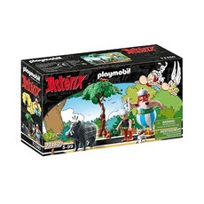 Playmobil Asterix 71160 Wild Boar Hunting with Tilting Tree Toy for Children Aged 5+